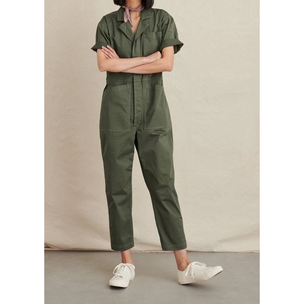 ALEX MILL Short sleeve Pockets Green Jumpsuit Green Military Cotton S A003325